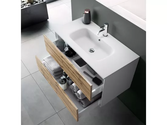 Ensemble de salle de bain 4 pièces IGEA chêne miel