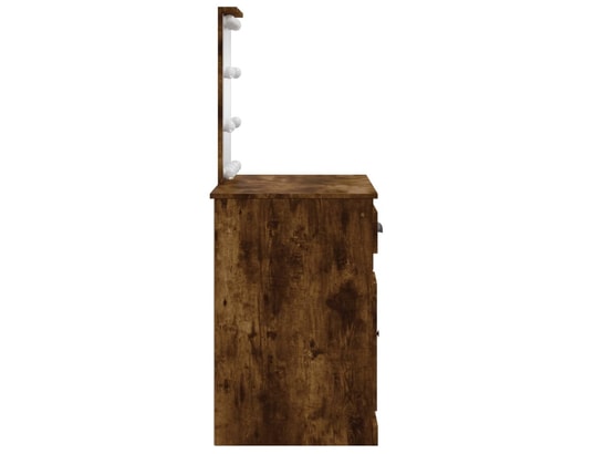 VIDAXL - Coiffeuse avec lumières led chêne fumé 90x42x132,5 cm
