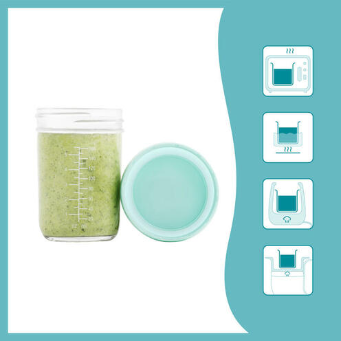 Babymoov Babybols - 4 Pots de Conservation en Verre 220 ml - Hermétiques - BABYMOOV