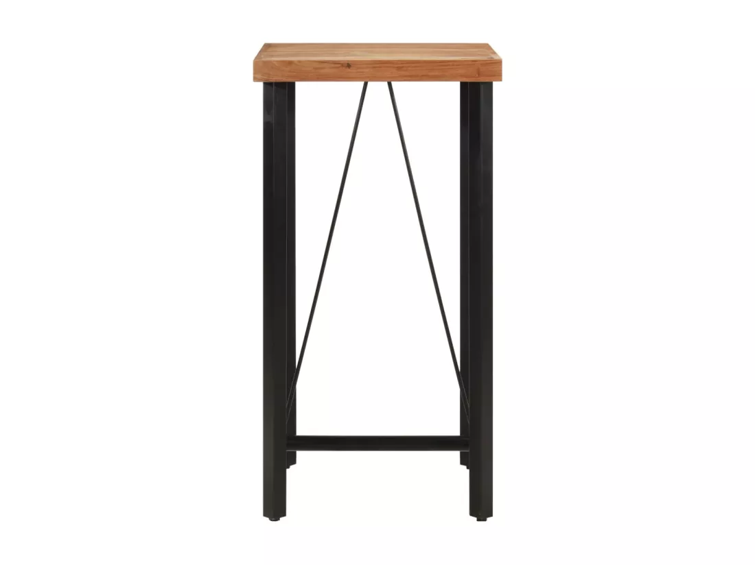 Table de bar 55x55x107 cm bois massif d'acacia et fer