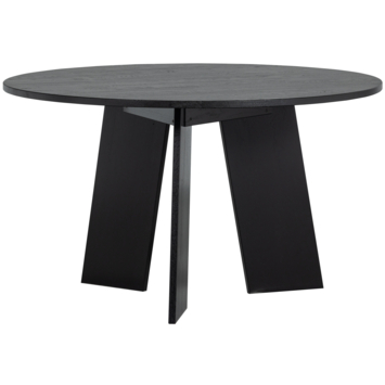 WOOOD eettafel Fries blacknight eikenhout ø 129 cm