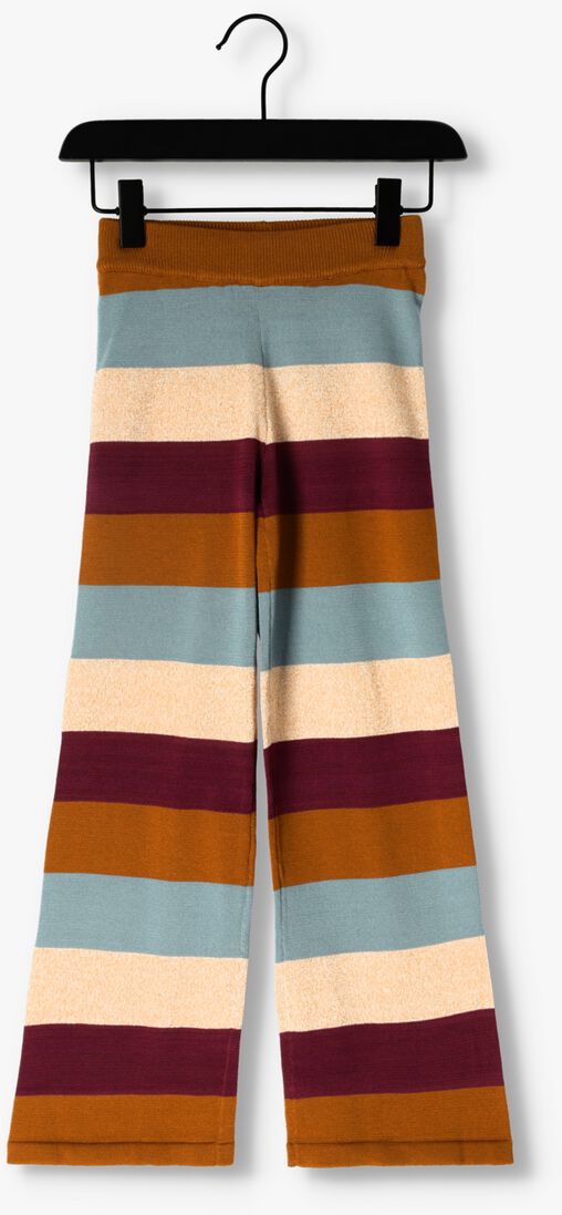 MOODSTREET groene moodstreet flared broek fine knitted stripes pants