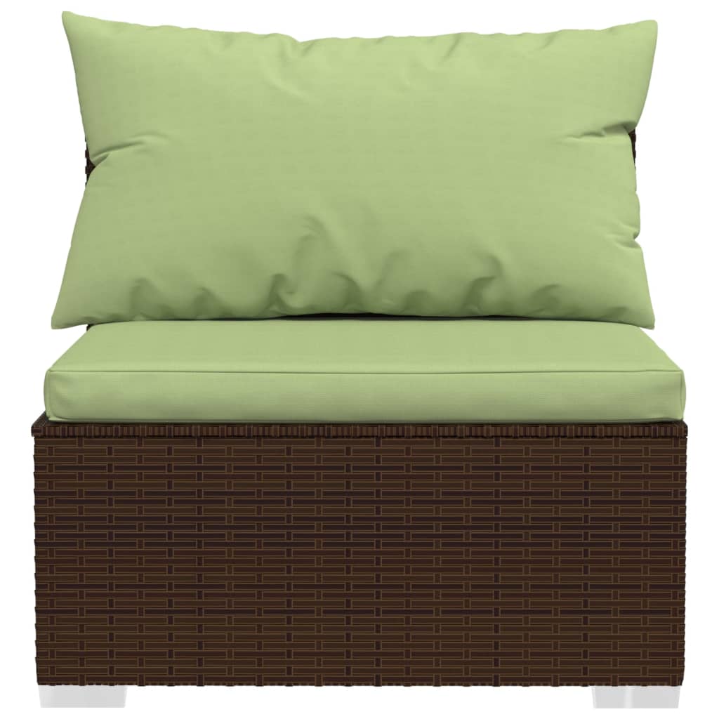 Salon de jardin meuble d'extérieur ensemble de mobilier 5 pièces avec coussins résine tressée marron