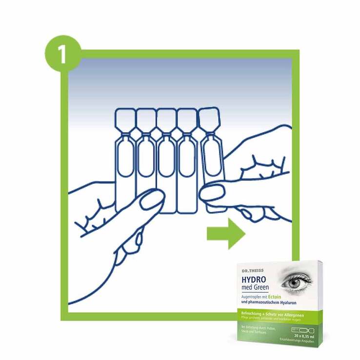 Dr. Theiss Hydro med Green Augentropfen Einzeldosis Ampullen , 20X0.35 ml