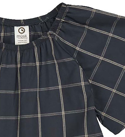 Müsli Kleid - Karo - Nacht Blue/Kaschmir