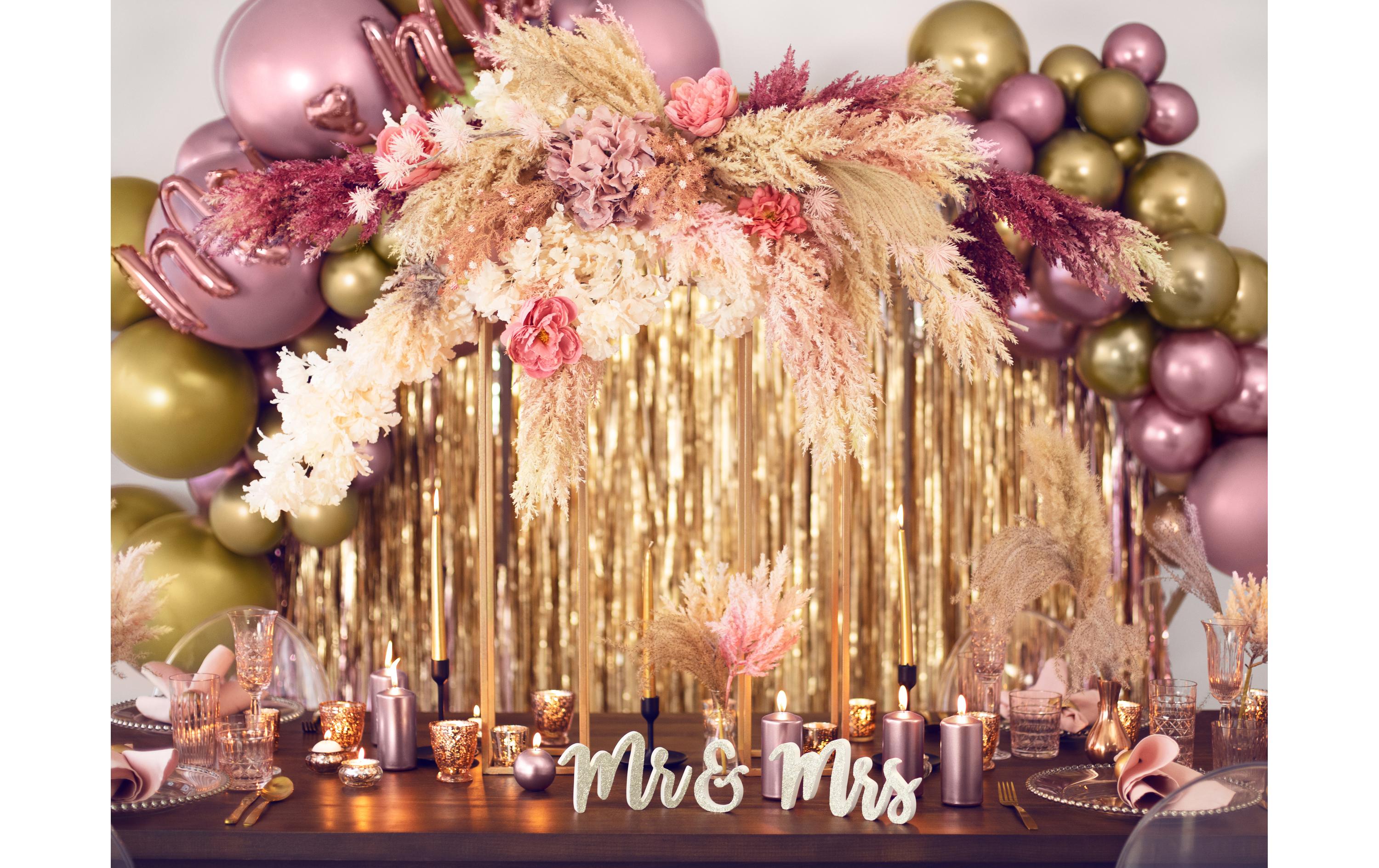 Partyaccessoire Vorhang 90 x 250 cm, Gold-MetallicLametta Vorhang für Geburtstage und andere Feste
