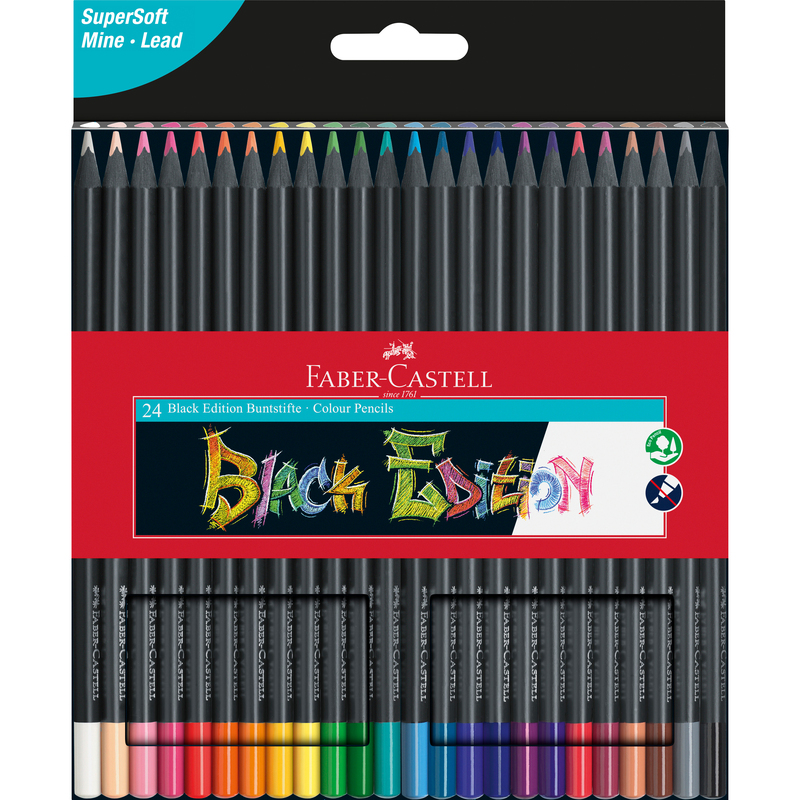 Faber-Castell Farbstifte Black Edition, 24er Etui, assortiert