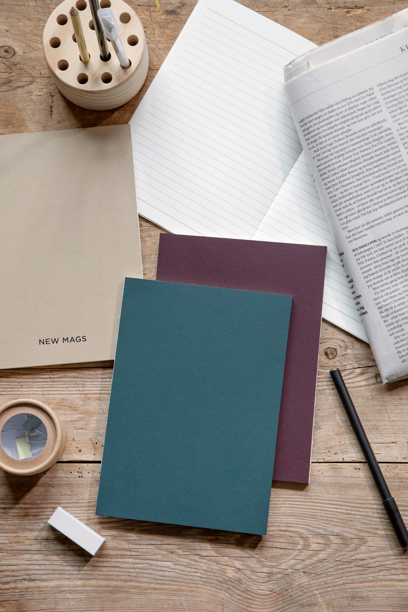 Softcover Notesbog | Papir. 15 x 21 x 0,8 cm. 80 sider.  | Pine Green | New Mags