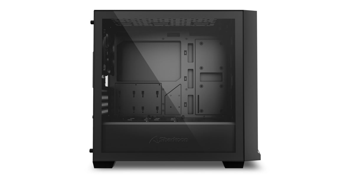 SharkoonJ1000 ARGB midi tower behuizing  (Zwart | 3x USB-A | RGB | Tempered Glass)