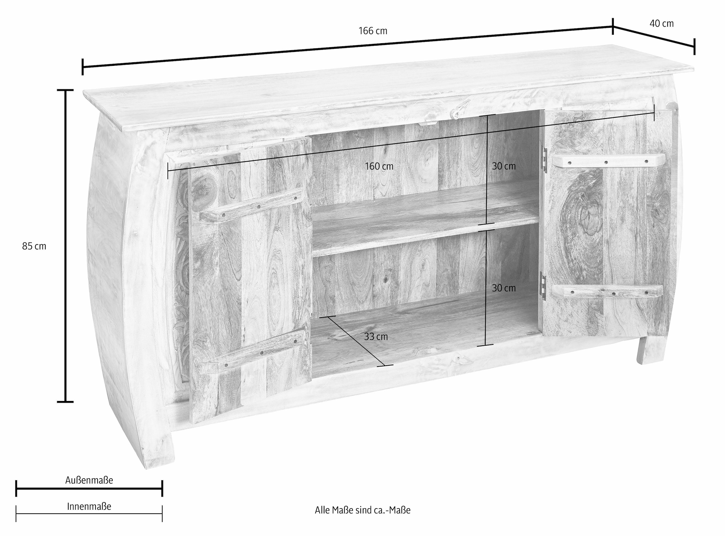 Home affaire Sideboard Kommode, Breite 166 cm