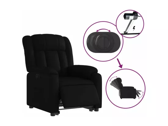 Fauteuil inclinable électrique noir similicuir