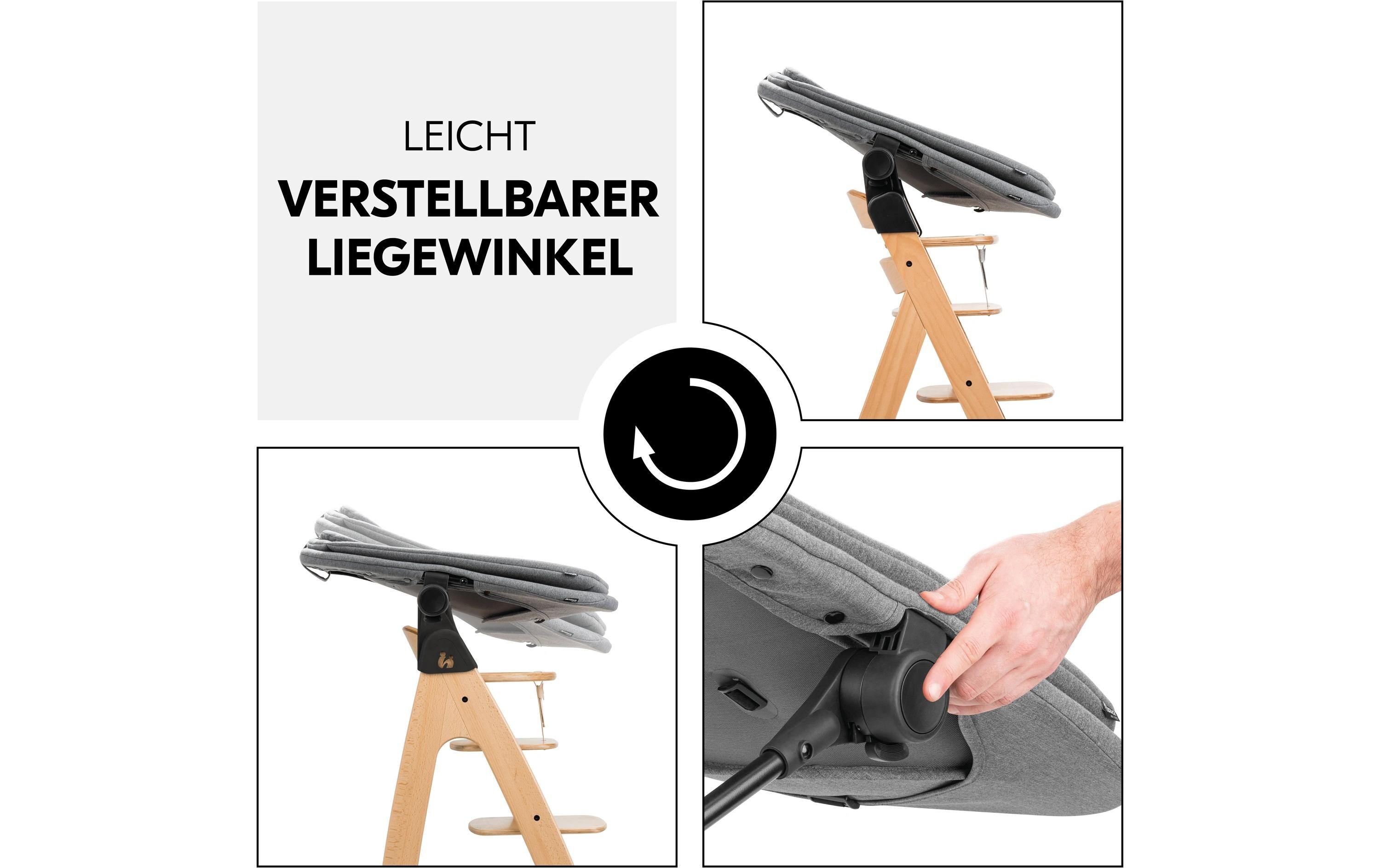 Hochstuhlaufsatz Alpha+/Beta+ Dark Grey Melange3-in-1 Babywippe ab Geburt