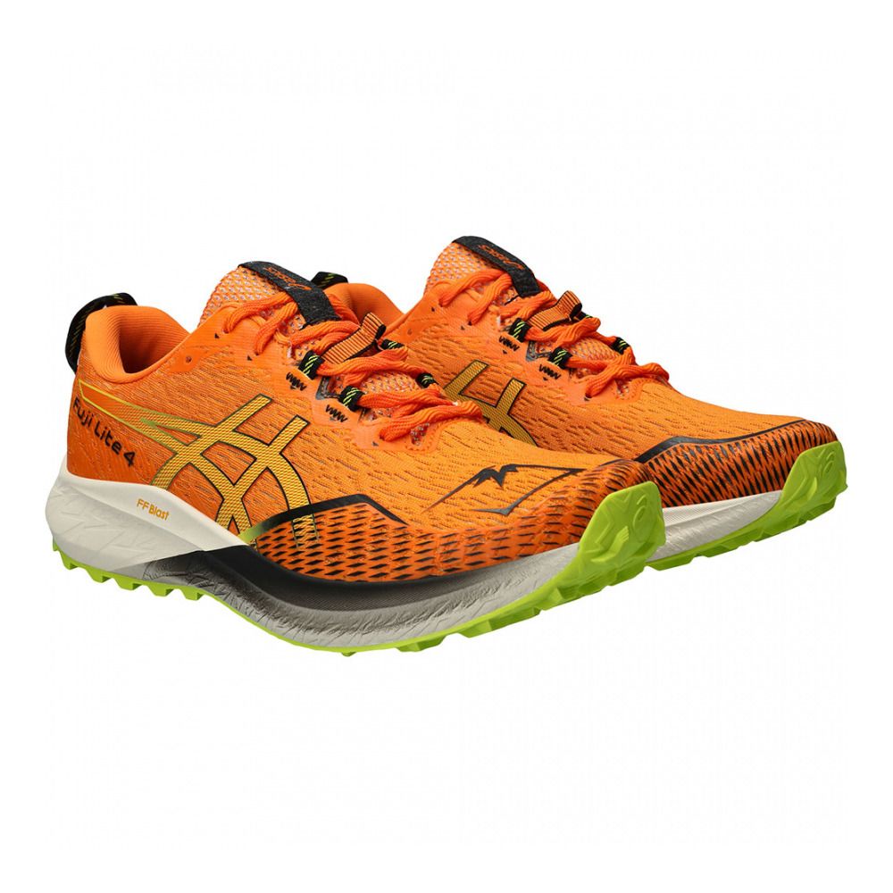 Asics FUJI LITE 4 - Chaussures trail Homme bright orange/neon lime
