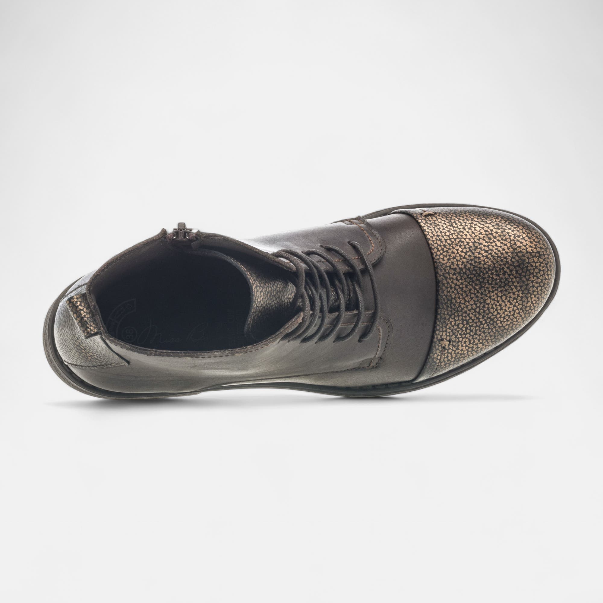 Bottines à lacets Femme en cuir marron