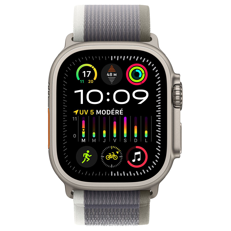 Apple Watch Ultra 2 GPS + Cellular - Titanium Case - Green/Grey Trail Loop - 49 mm - S/M