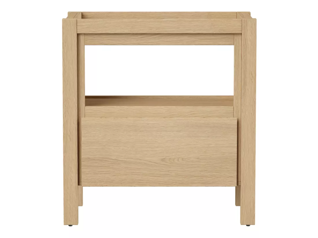 Meuble sous vasque avec niche de rangement - Placage chêne - 80 cm - COSMOTI