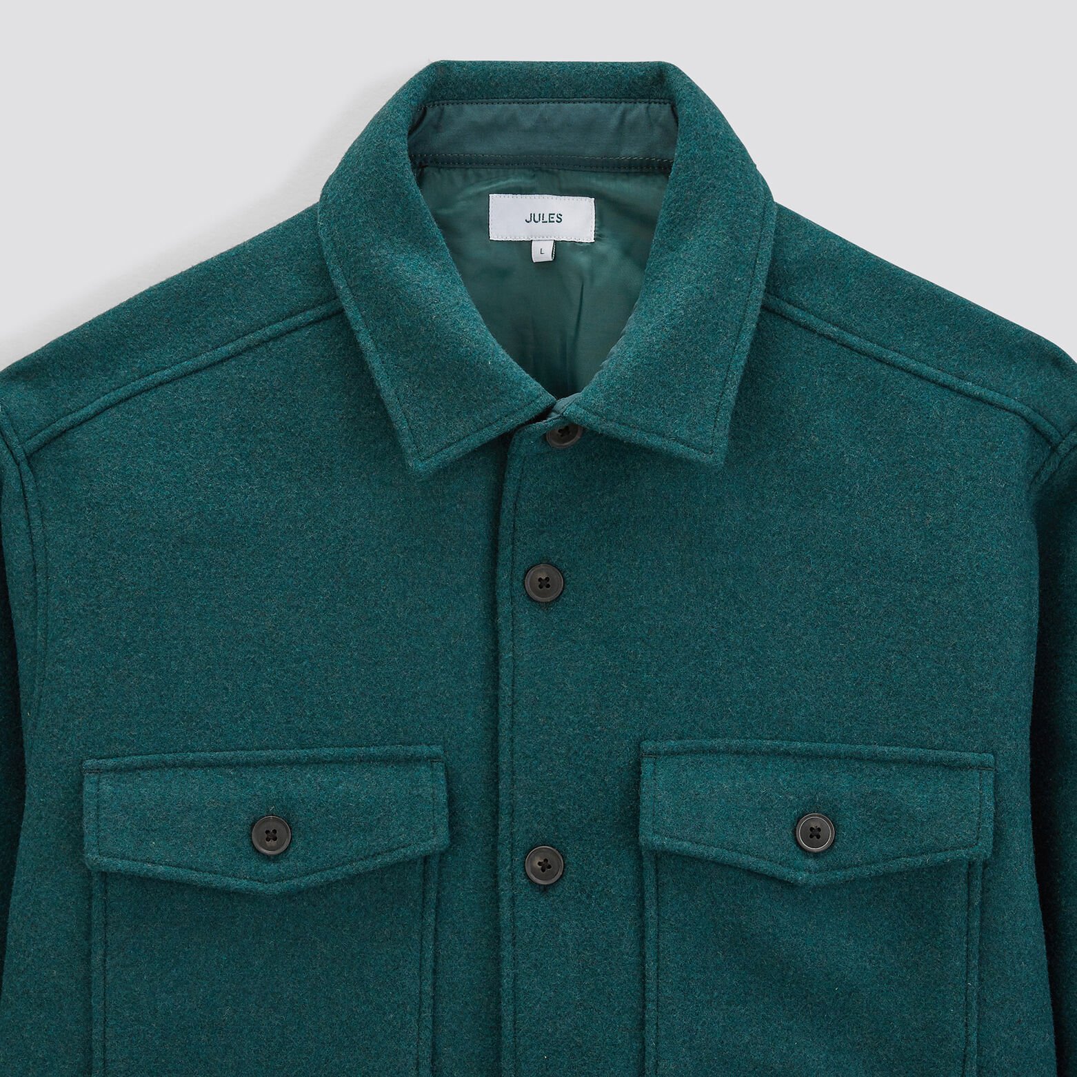 Surchemise regular unie laine polyester recyclé Vert clair