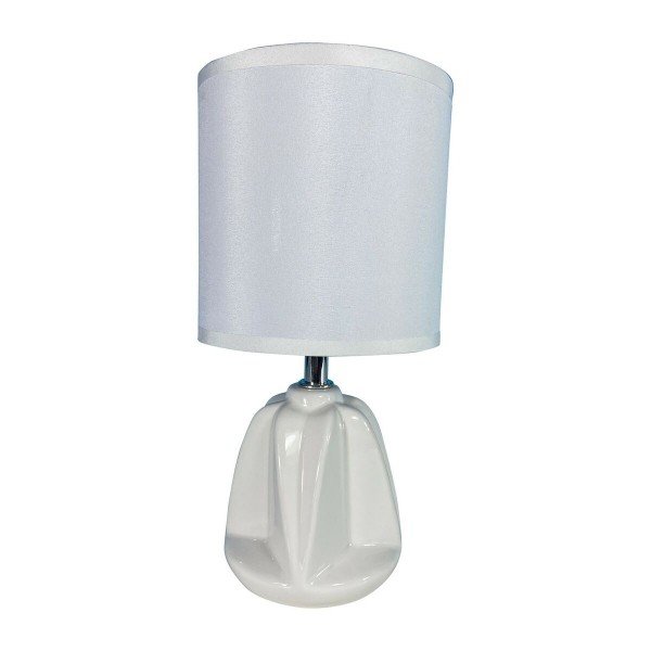 Lampe de bureau adam blanc céramique textile (13 x 29 x 10,5 cm)