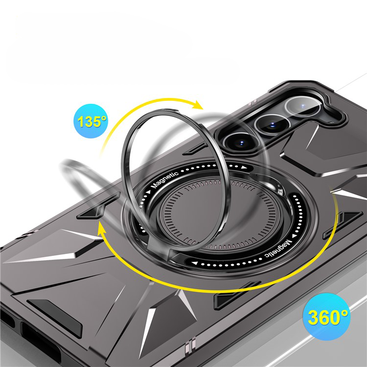 Samsung Galaxy S25 / S24 Hybrid Outdoor Hardcase Hülle mit MagSafe-Modul   Kickstand Aufsteller - Grau