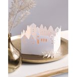 Kit village illuminé Leporello, carton, 130 mm, blanc