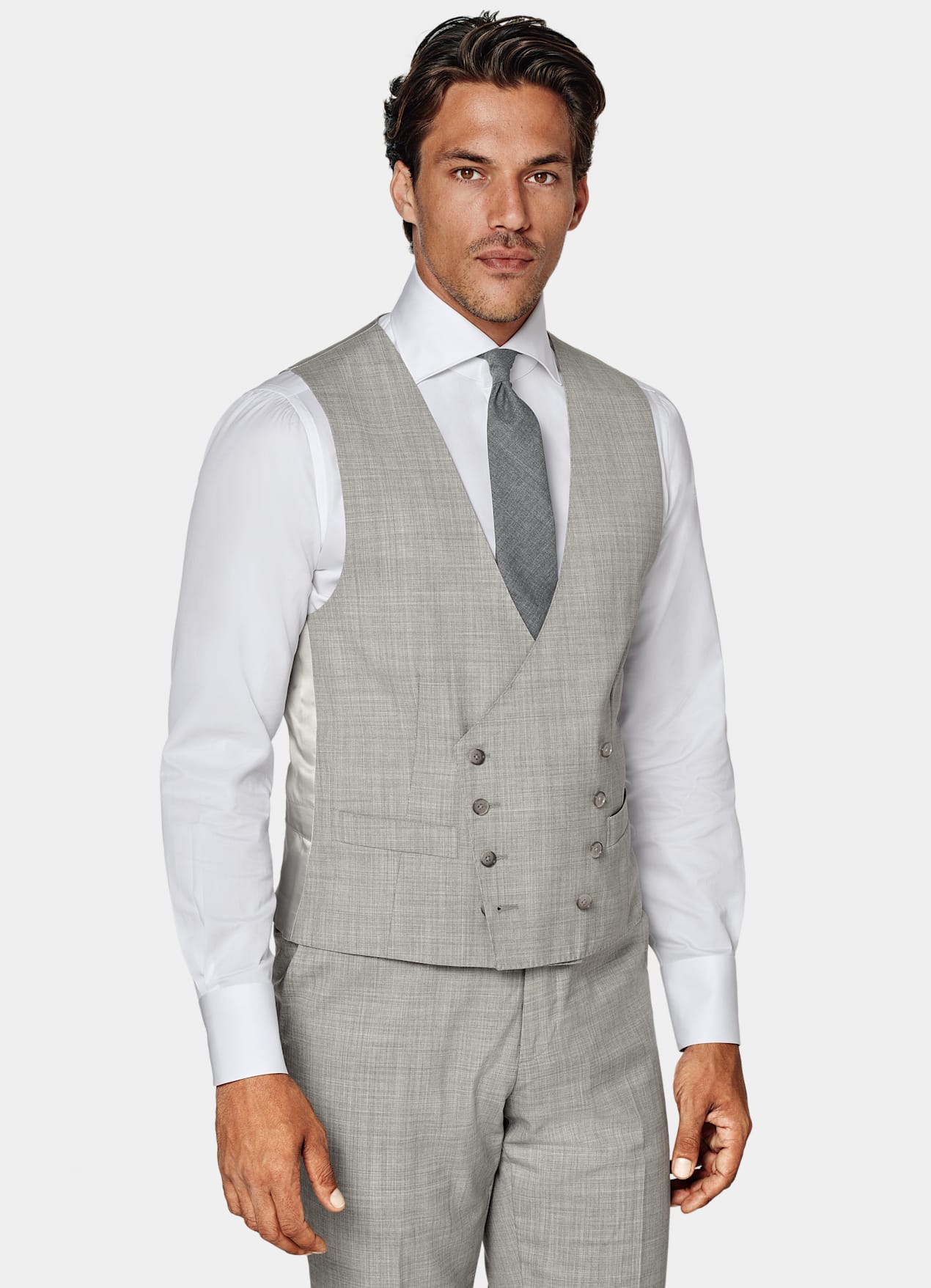 Gilet de costume gris clair