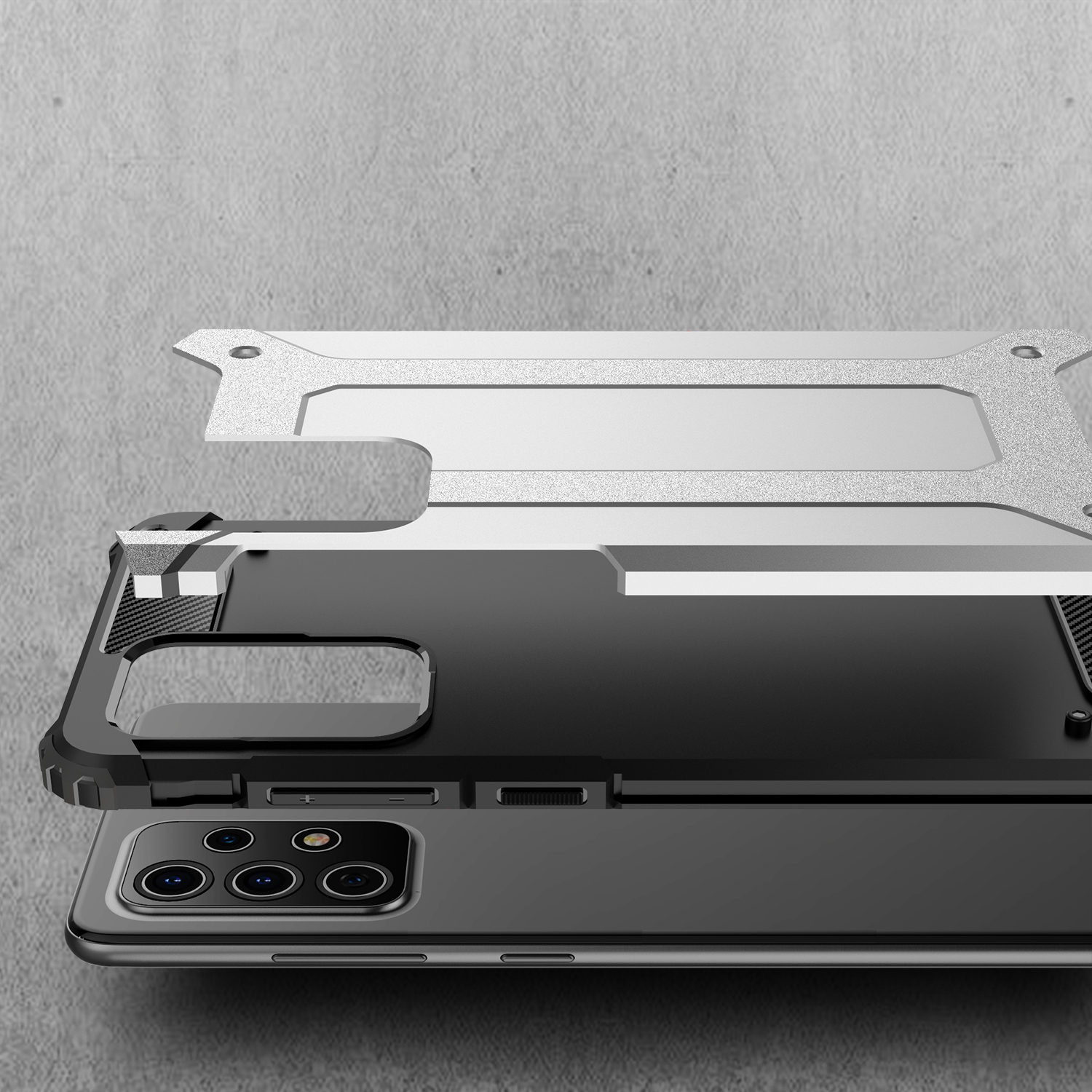 iPhone 13 Pro Outdoor Hybrid Hardcase Hülle - Schwarz
