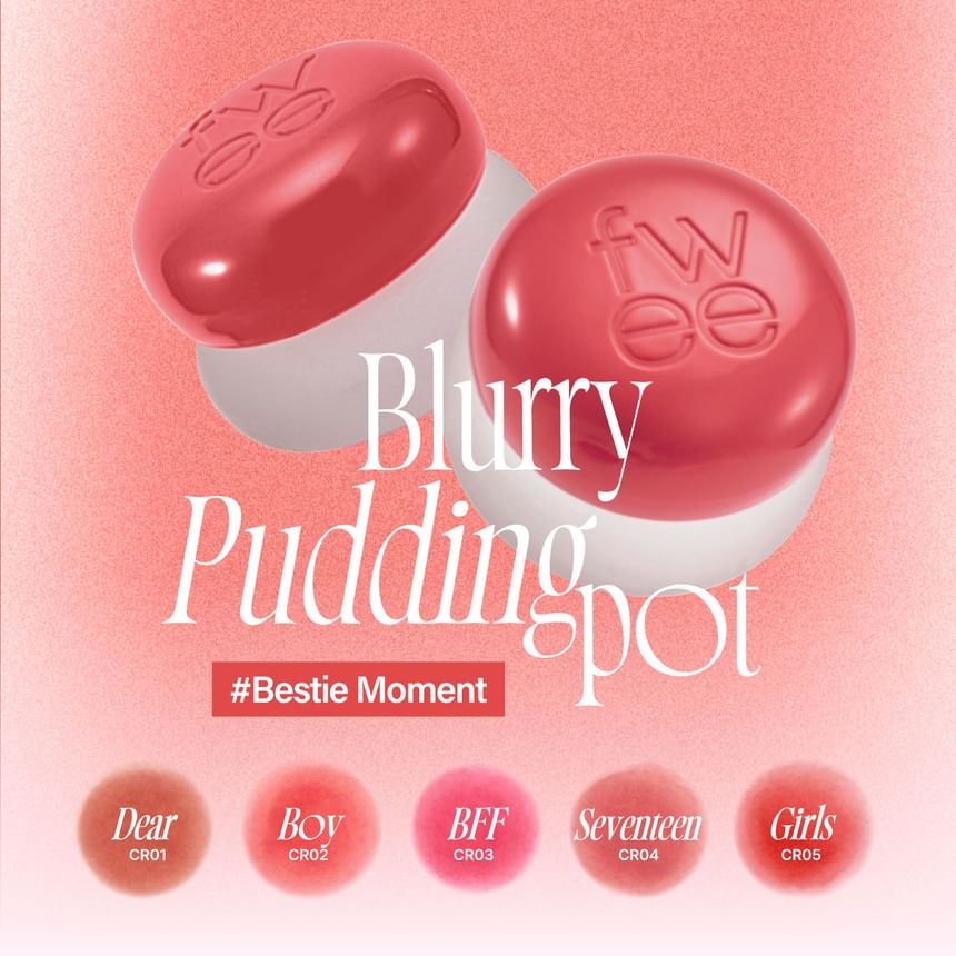 fwee - Lip&Cheek Blurry Pudding Pot - 35 kleuren