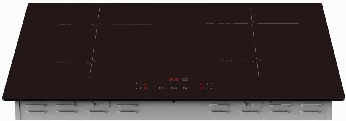 Einbauherd Set Backofen 69L Umluft 60cm Induktiosnkochfeld autark Slider Touch Booster Funktion AntiFingerPrint Oberfläche Display mit Uhr und Timer