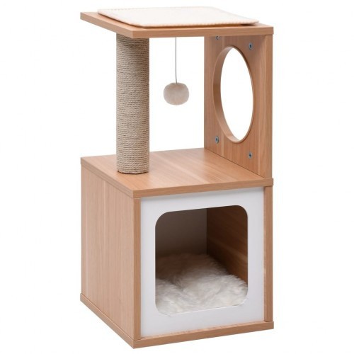 Arranhador para gatos vidaXL com tapete de sisal, branco