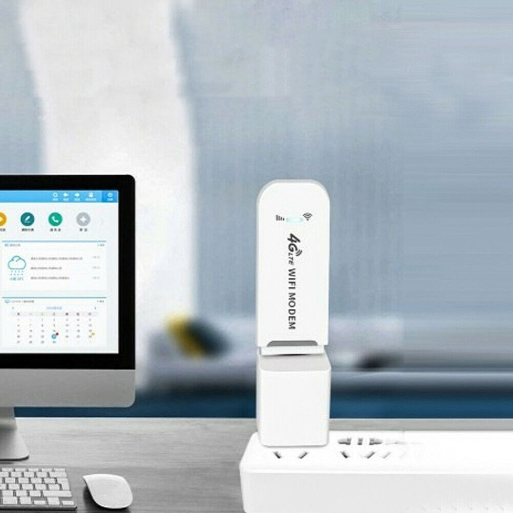 (150Mbit/s) Mobiler Hotspot 4G / LTE USB A Dongle WiFi Modem Netzwerk Router   Mini SIM Karten Slot - Weiss