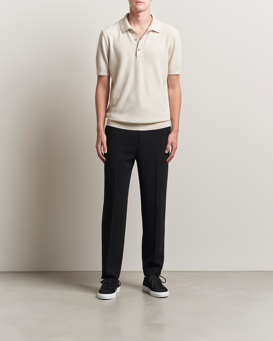 BOSS BLACK Lanotti Knitted Polo Open White