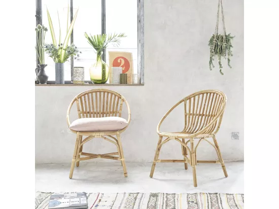 Fauteuil en rotin (lot de 2)