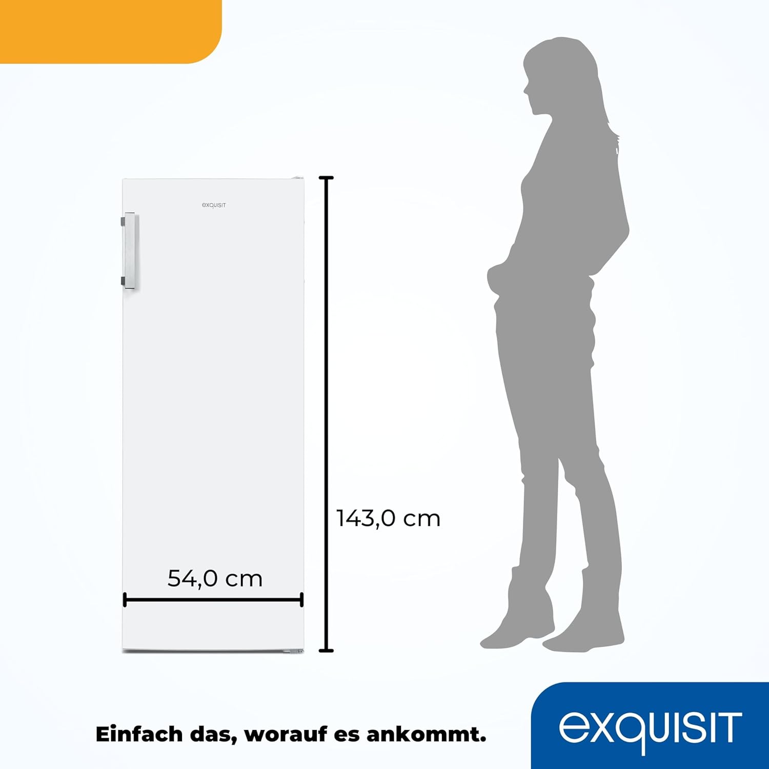Exquisit Gefrierschrank GS231-NF-H-040D weiss | 161 Liter Nutzinhalt| Tiefkühlschrank | NoFrost | Tiefkühler elektronisch | Weiß
