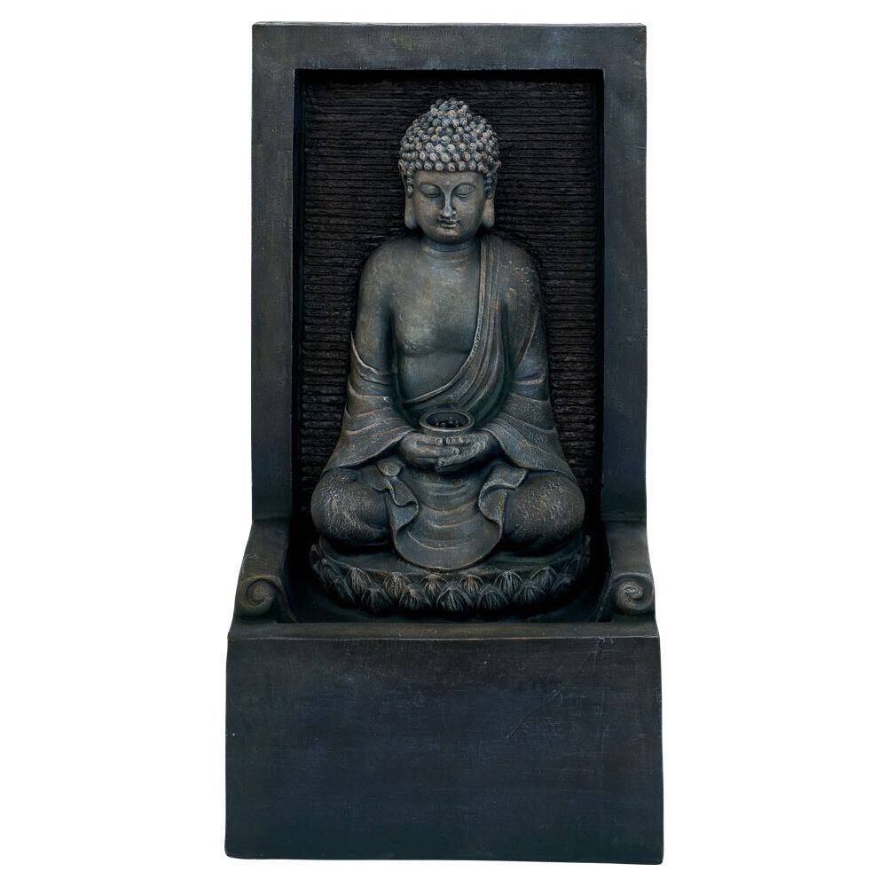 Fontaine de jardin lumineuse Bouddha H78cm