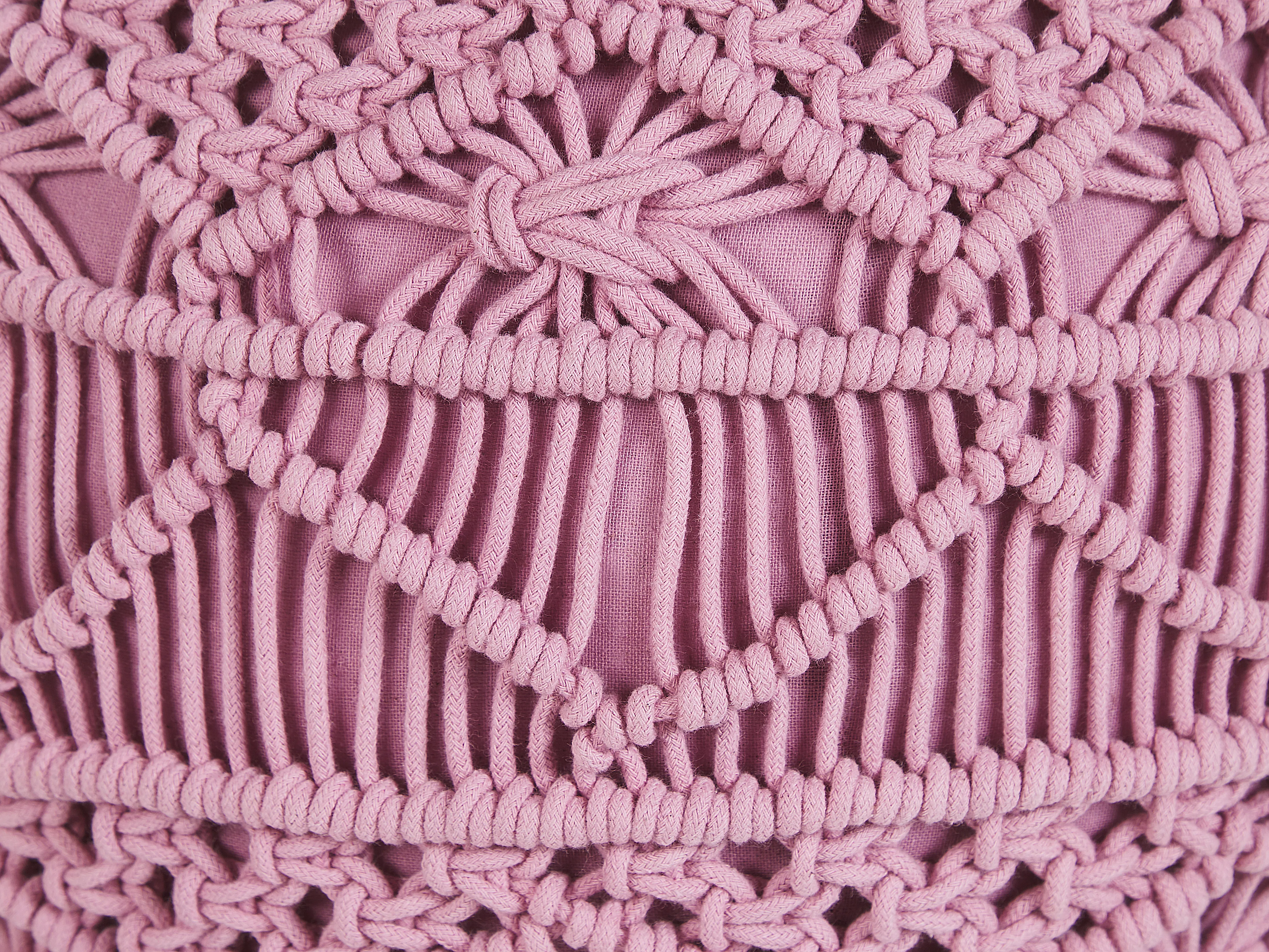 Poef Macramé KAYSERI Katoen Roze