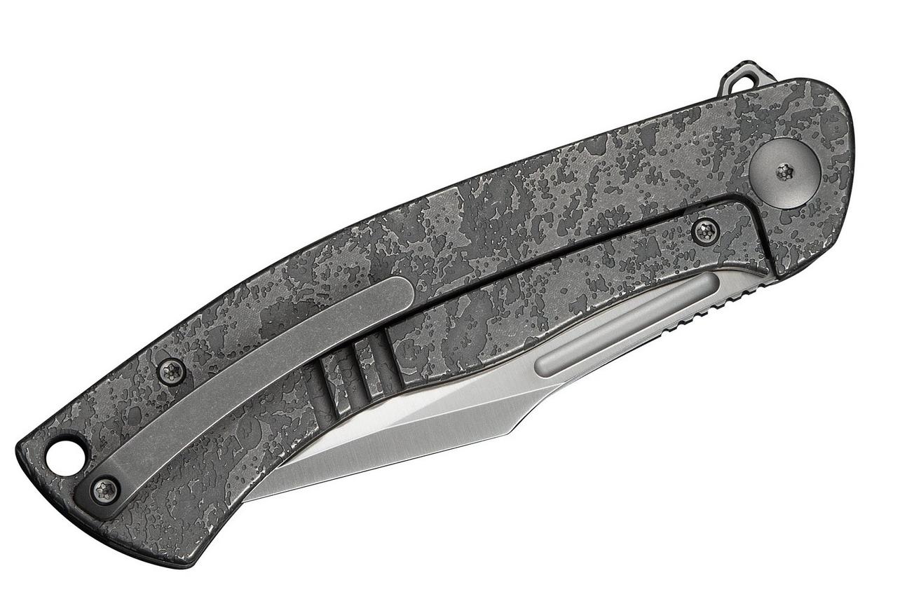 WE Knife Essential Knight WE24003-3 Satin Böhler M390, Etched Gray Titanium, zakmes, Jason Knight design