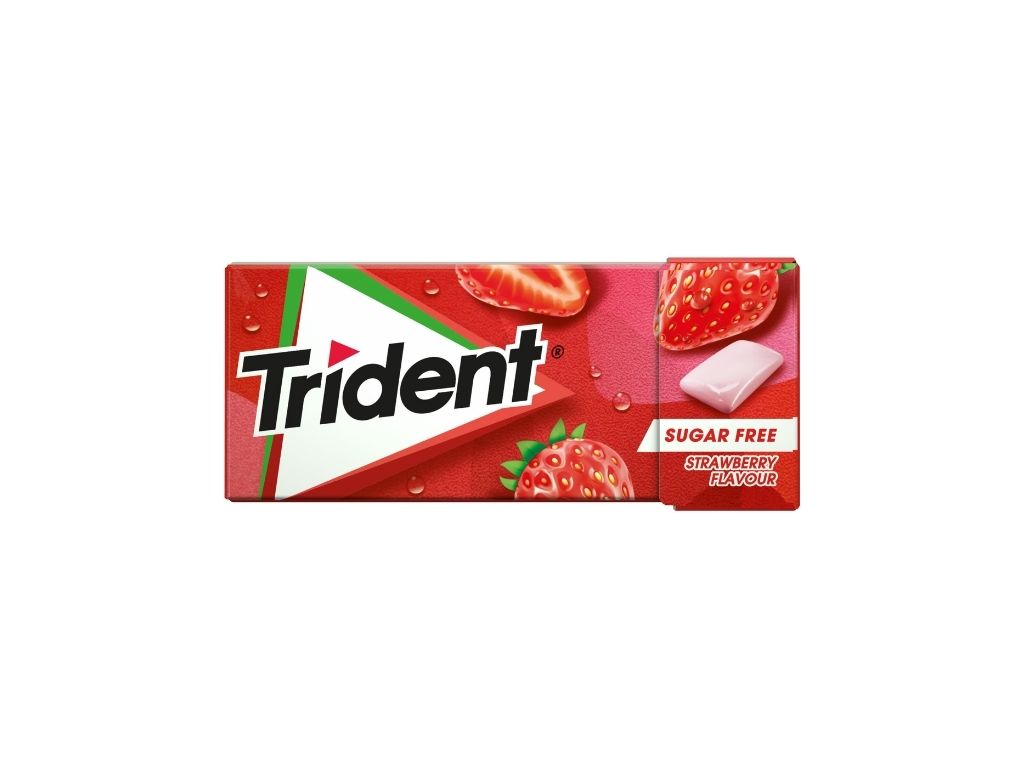 PASTILHAS TRIDENT ELÁSTICAS FRUIT MORANGO 14.5G