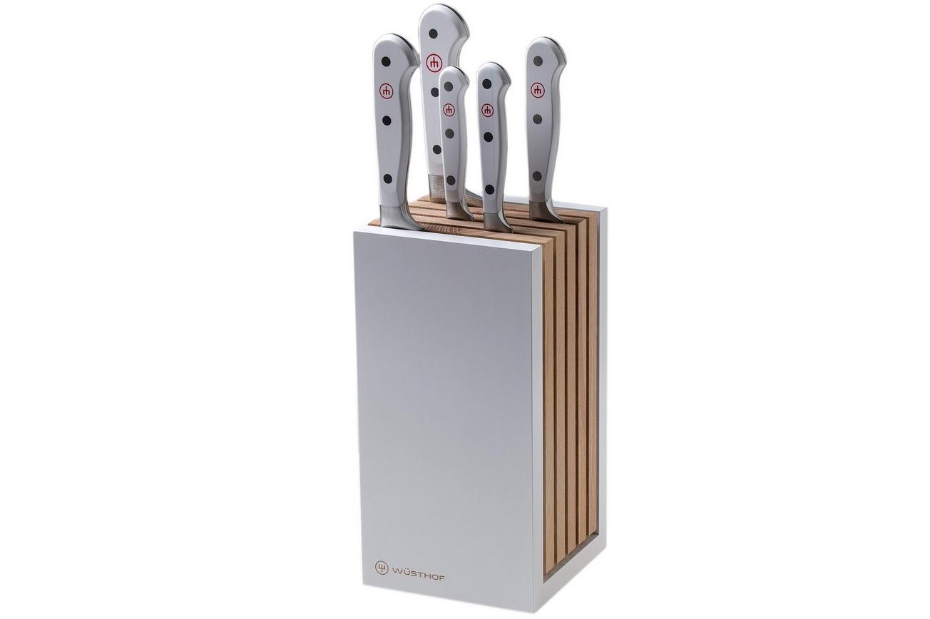 Wüsthof Classic White 5-delige messenset versie broodmes inclusief blok, 1090270502