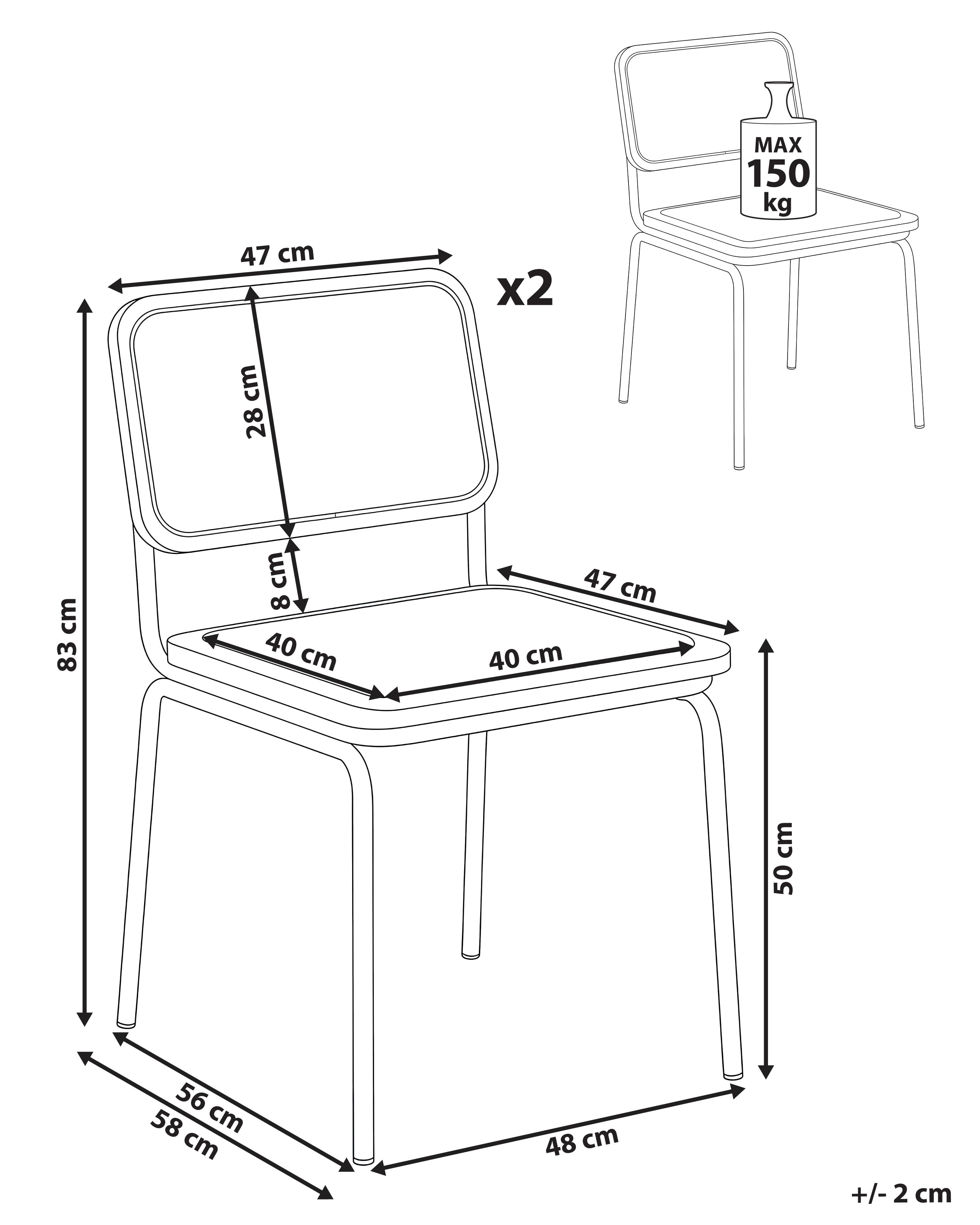 Set van 2 eetkamerstoelen CORVALLIS PE rotan Zwart