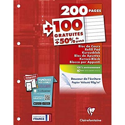 Rhodia - Bloc de cours - A4 - 300 pages - ligné avec marges