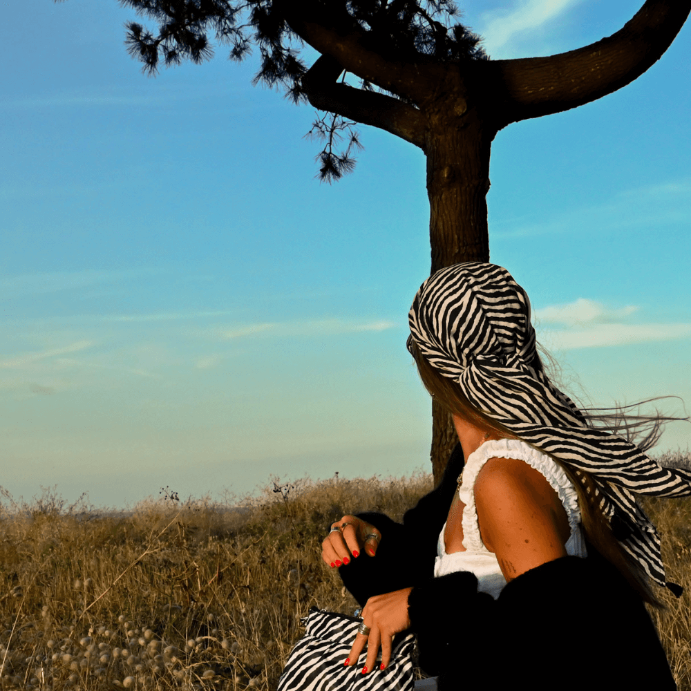Foulard Pompon Zèbre