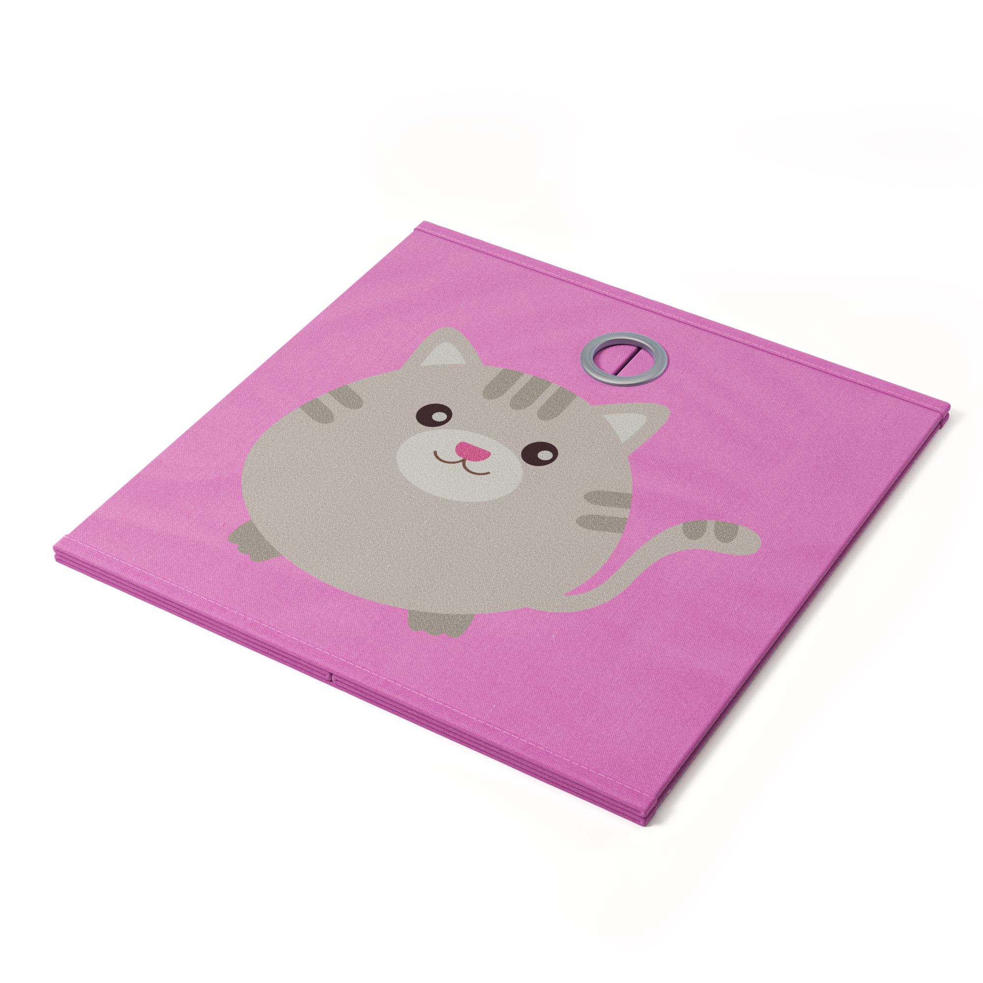 Aufbewahrungsbox Katze 33 x 33 cm 2er Set pink