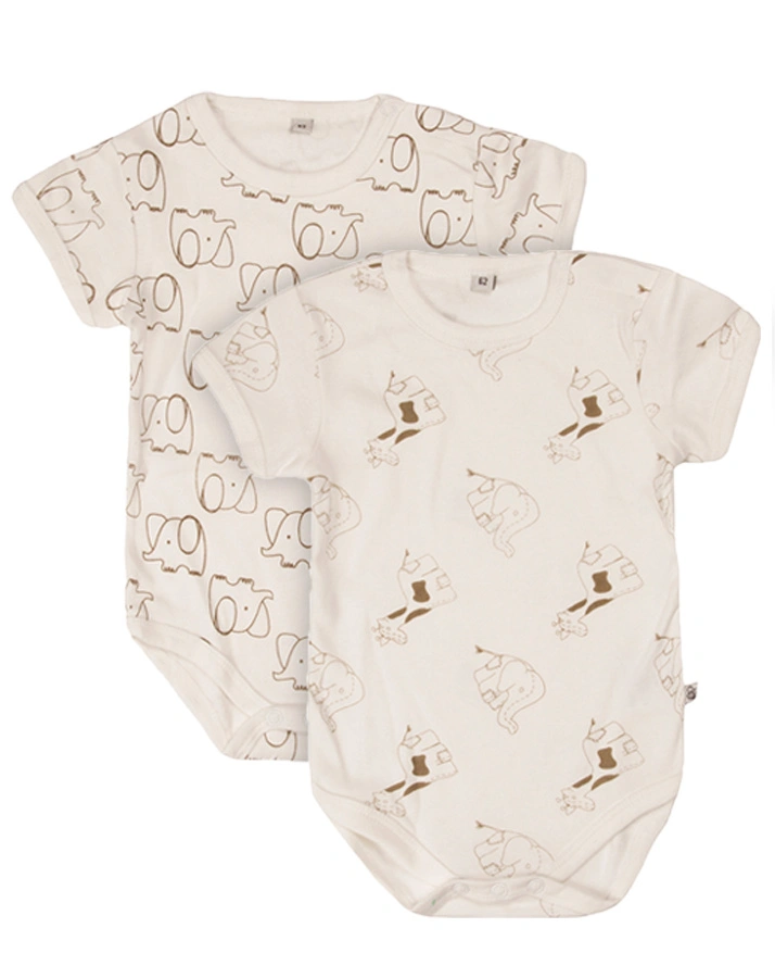 Kurzarmbody ANIMAL LIFE 4er-Pack in offwhite
