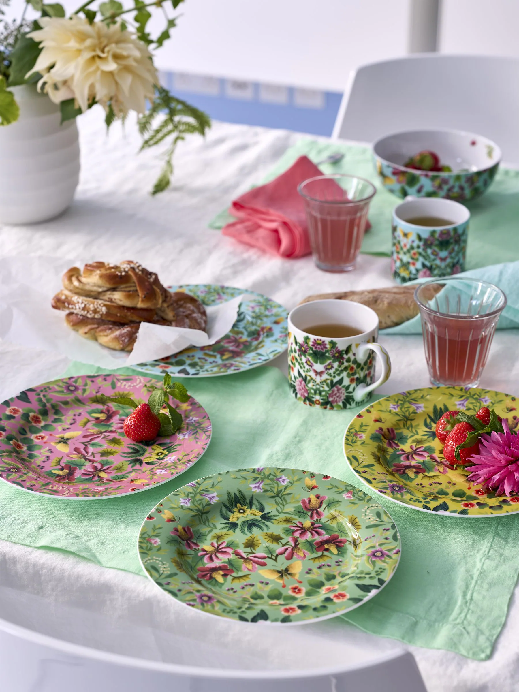 Designers Guild 4 Ikebana Damask bijgerechtbordjes