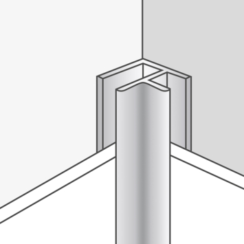 Dumawall   aluminium hoekprofiel zwart 260 cm 12-20 mm