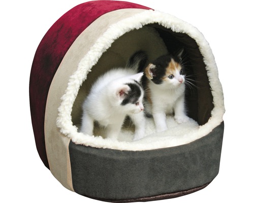 Gezellige grot KERBL Amelie 35x33x32 cm bordeaux-antraciet