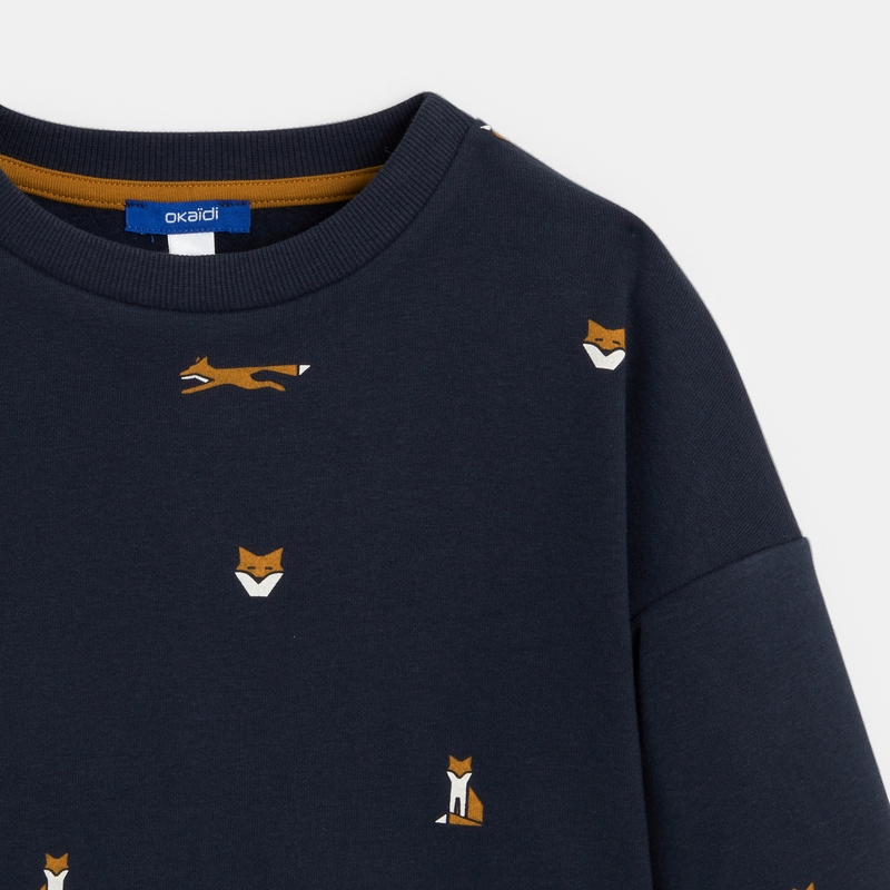 Sweat-shirt imprimé anthracite Garçon