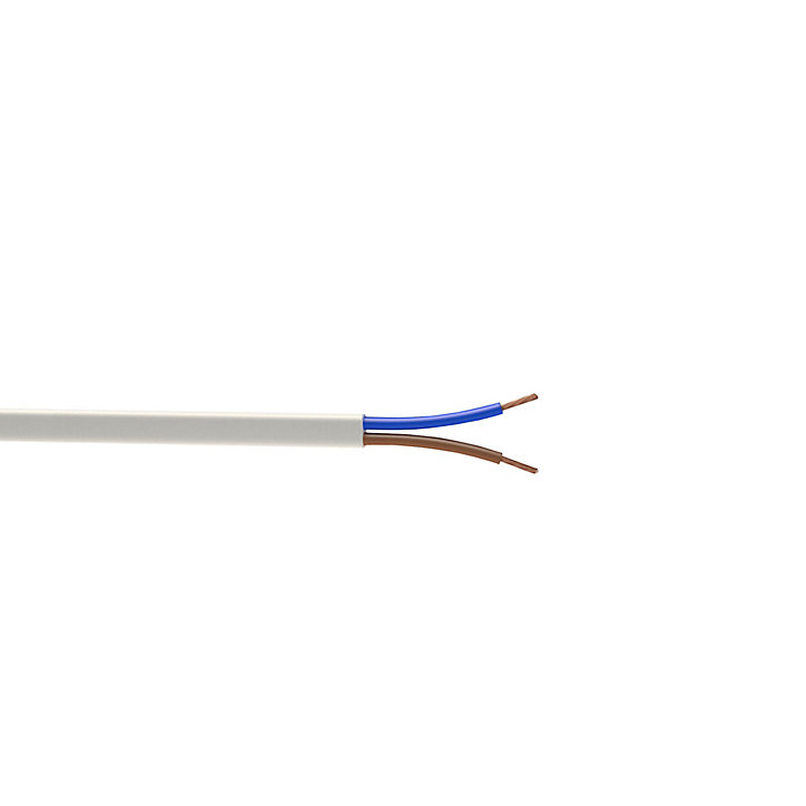 Câble électrique flexible H03VVH2F 2x0,75 mm² Blanc - 10 m