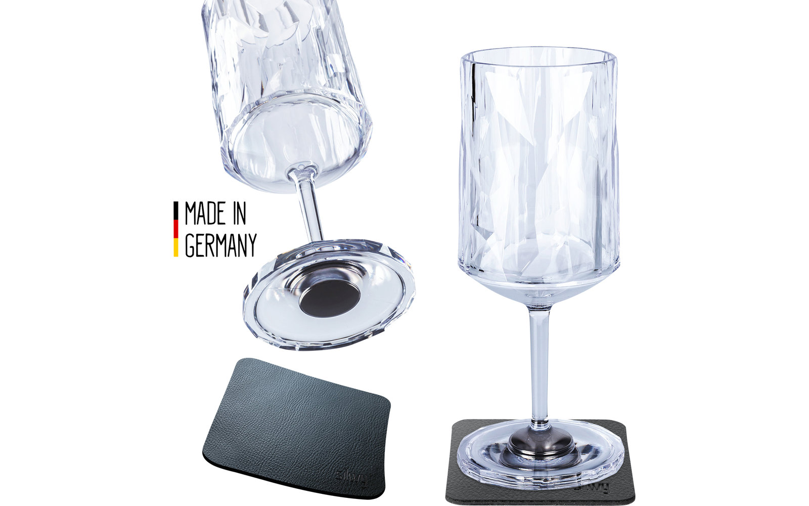 silwy® Magnet-Wein-Kunststoffgläser 2 Stk. (200 ml)