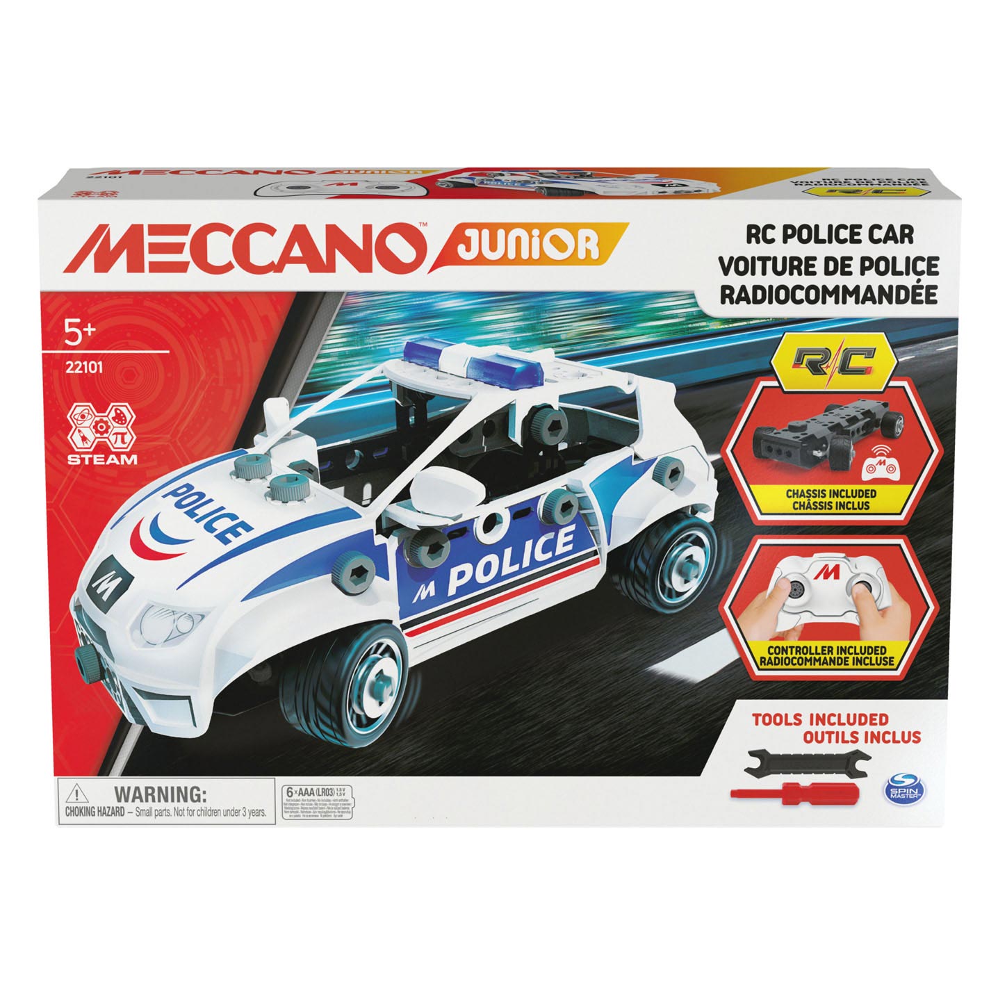 Meccano Junior - Politieauto RC S.T.E.M. Bouwpakket